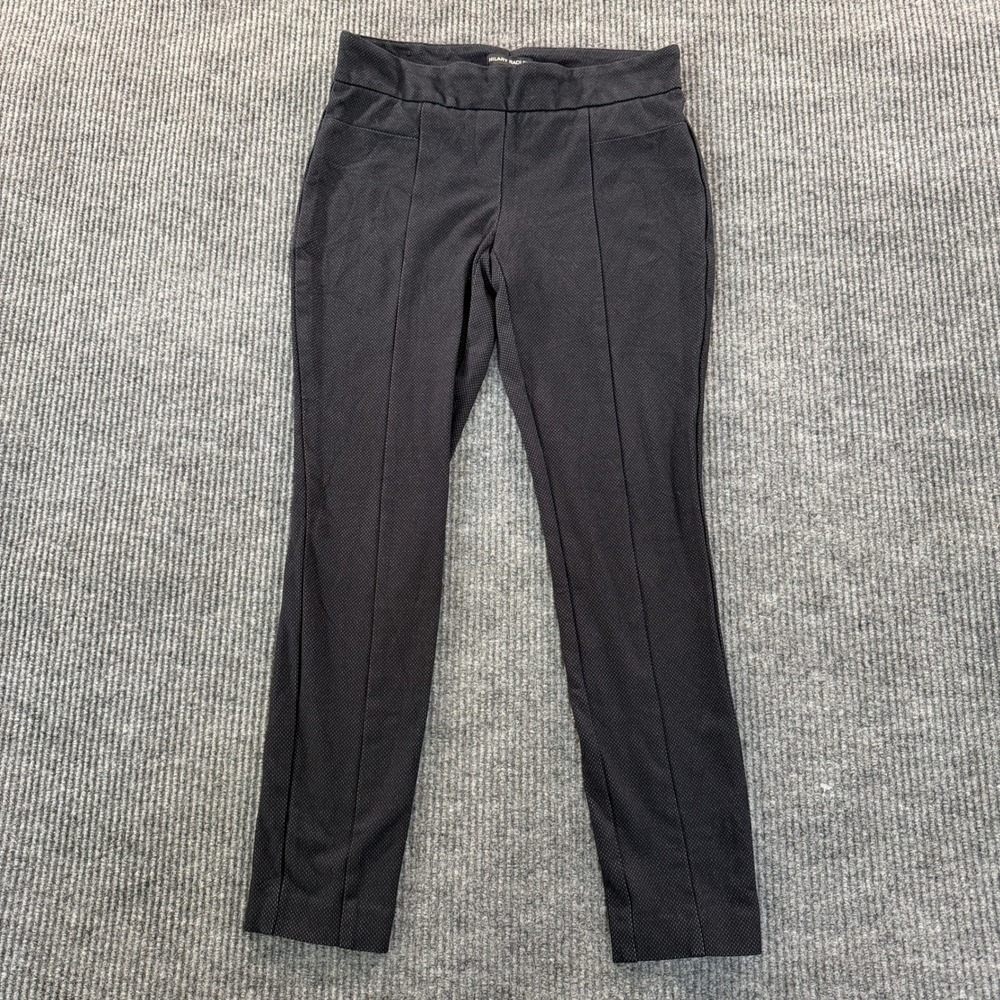 Hilary Radley Womens Pull On Skinny Dress Pants Medium Black Textured Stretch